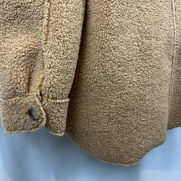 Joie Sherpa Fleece Teddy Shirt Brown Boxy Shacket Oversized Jacket Size S - NEW - Picture 7 of 9